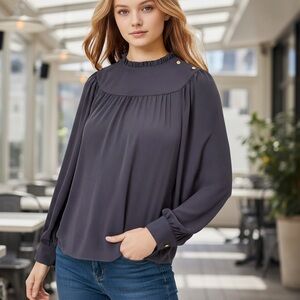 Loft Ruffle Neck Blouse - NWT